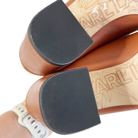 KARL LAGERFELD Jensen Slide Sandal In Siena Brown Leather Women’s Size 5.5 M - Picture 5 of 11